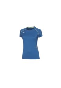 Premium T-shirt damski Mizuno JPN. Kolor: niebieski. Sport: bieganie, fitness #1
