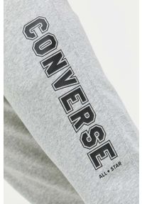Converse spodnie dresowe kolor szary z nadrukiem. Kolor: szary. Materiał: dresówka. Wzór: nadruk #6