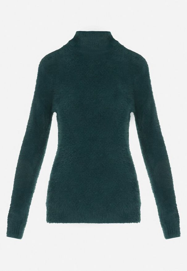 Born2be - Ciemnozielony Golf Wełniany Karle. Typ kołnierza: golf. Kolor: zielony. Materiał: wełna. Długość rękawa: długi rękaw. Długość: długie. Wzór: jednolity. Styl: klasyczny