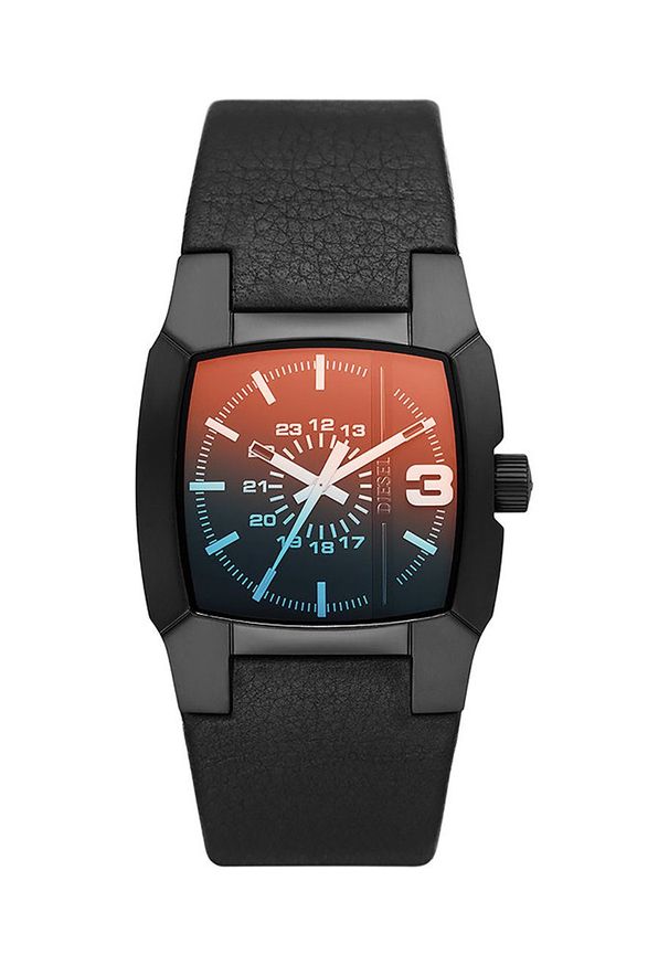 Diesel zegarek męski kolor czarny. Kolor: czarny. Materiał: skóra, materiał