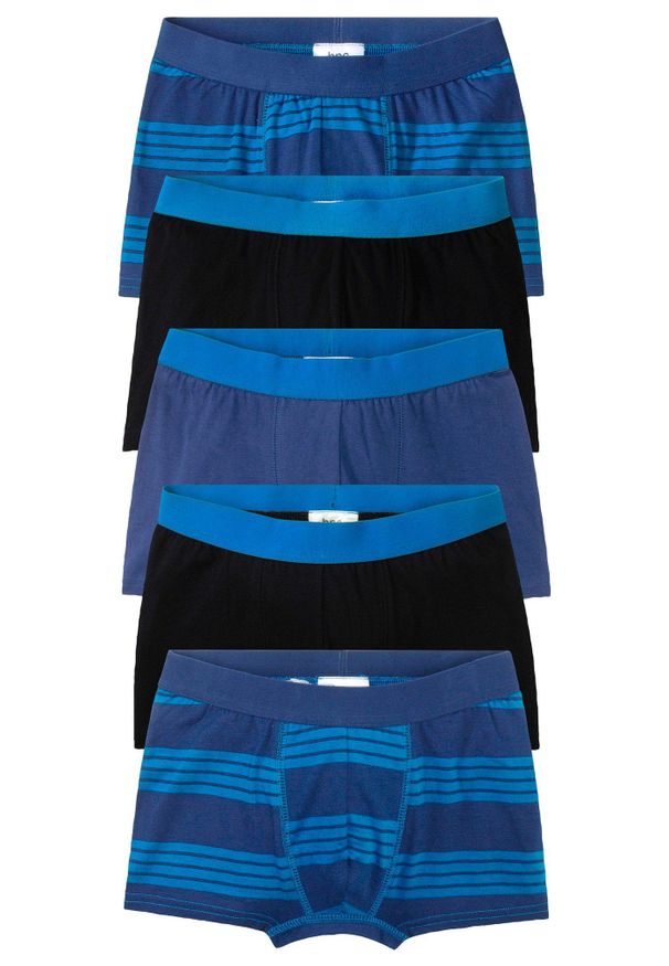 bonprix - Bokserki z miękką bawełną (5 par). Kolor: niebieski. Materiał: bawełna