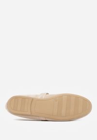 Born2be - Ciemnobeżowe Balerinki w Stylu Mary Jane Urifiel. Okazja: na co dzień. Zapięcie: sprzączka. Kolor: beżowy. Materiał: jeans. Styl: klasyczny, casual, elegancki #8