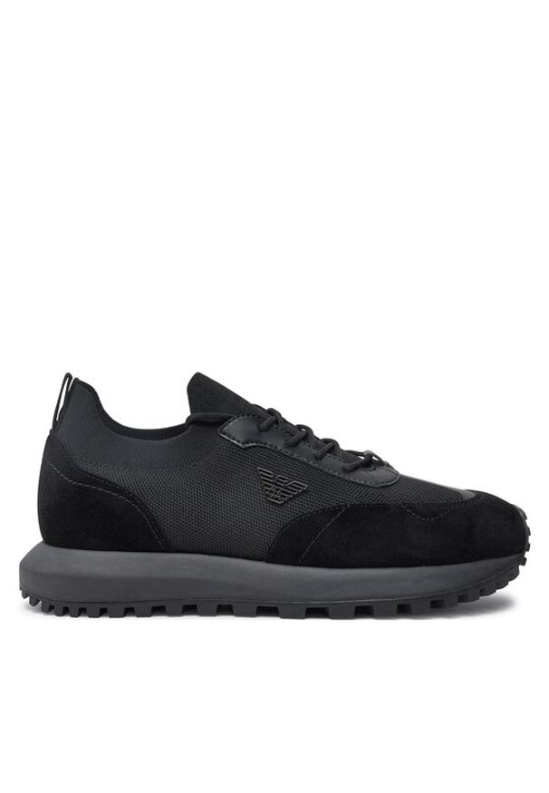 Emporio Armani Sneakersy X4X659 XR105 Czarny. Kolor: czarny. Materiał: skóra, zamsz