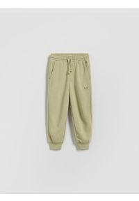 Reserved - Bawełniane spodnie jogger - jasnozielony. Kolor: zielony. Materiał: bawełna