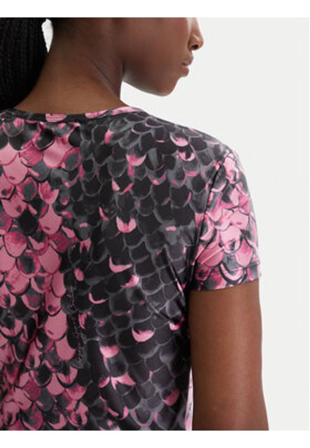 Versace Jeans Couture T-Shirt 80HAH602 JS552 Różowy Slim Fit. Kolor: różowy. Materiał: syntetyk