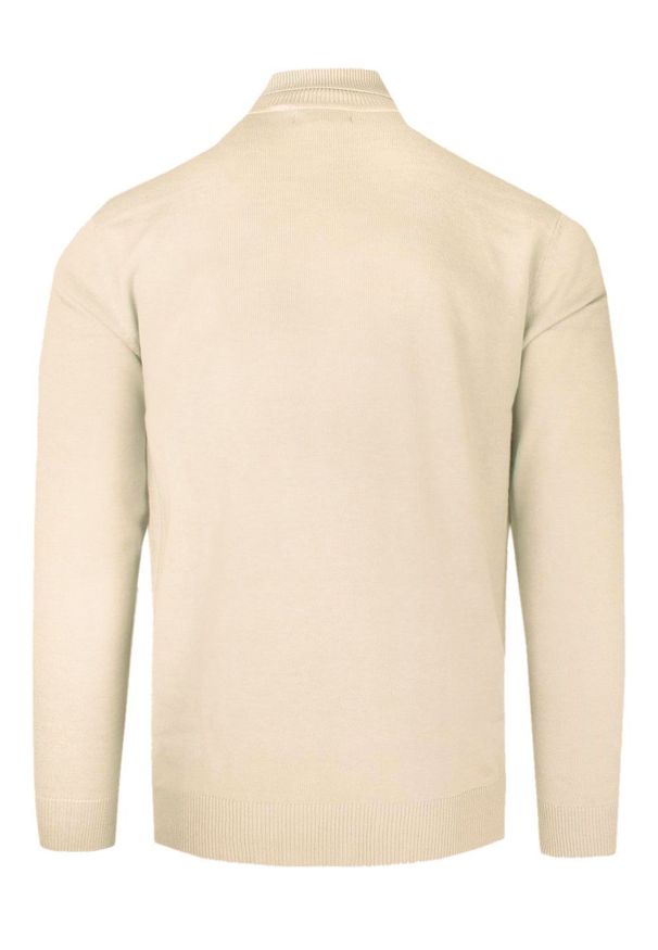 Elegancki Golf Męski - Brave Soul - Kremowy (Śmietankowy). Typ kołnierza: golf. Kolor: kremowy. Materiał: bawełna. Sezon: zima, jesień. Styl: elegancki