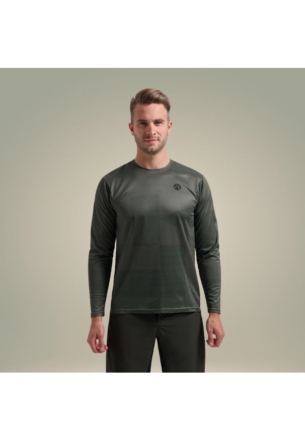 ROGELLI - Koszulka rowerowa męska MTB Rogelli Advntr Core z długim rękawem. Kolor: czarny, wielokolorowy, zielony. Długość rękawa: długi rękaw. Długość: długie. Sport: kolarstwo