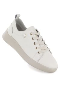 Skórzane półbuty damskie beżowe Vinceza 41508. Okazja: na co dzień. Kolor: beżowy. Materiał: skóra. Szerokość cholewki: normalna. Obcas: na platformie. Styl: casual, sportowy #1