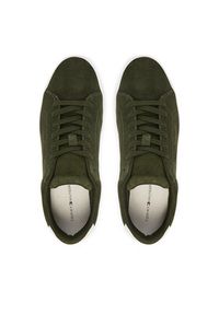 TOMMY HILFIGER - Tommy Hilfiger Sneakersy Th Court Core Suede FM0FM05716 Zielony. Kolor: zielony. Materiał: zamsz, skóra #3