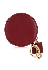 Ochnik - Okrągły skórzany czerwony portfel damski. Kolor: czerwony. Materiał: skóra #2