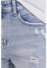 Answear Lab Szorty jeansowe damskie gładkie high waist. Okazja: na co dzień. Stan: podwyższony. Kolor: niebieski. Materiał: jeans. Wzór: gładki. Styl: wakacyjny #4