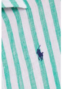 Polo Ralph Lauren koszula lniana kolor zielony relaxed z kołnierzykiem klasycznym. Typ kołnierza: kołnierzyk klasyczny, polo. Kolor: zielony. Materiał: len. Długość rękawa: długi rękaw. Długość: długie. Styl: klasyczny #4