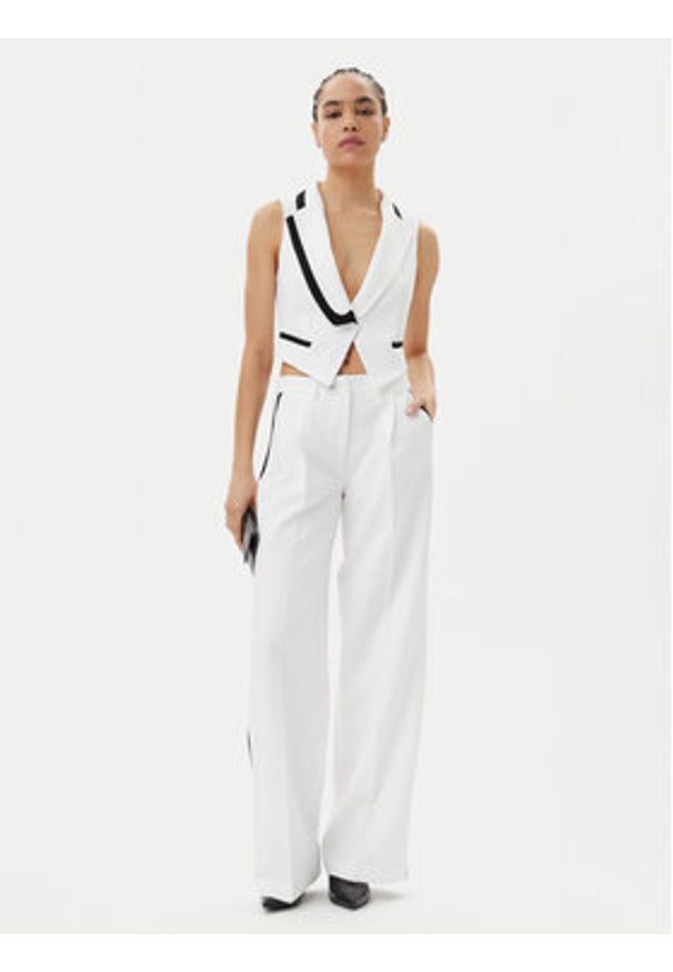 Maryley Kamizelka 25EB190/43BN Biały Regular Fit. Kolor: biały. Materiał: syntetyk