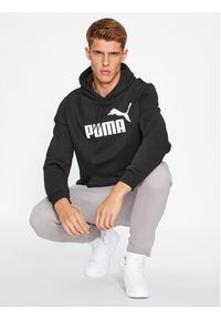 Puma Bluza Ess Big Logo 586686 Czarny Regular Fit. Kolor: czarny. Materiał: syntetyk, bawełna