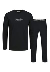 Jack & Jones Piżama Clyde 12286555 Czarny Loose Fit. Kolor: czarny. Materiał: bawełna