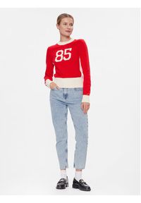 TOMMY HILFIGER - Tommy Hilfiger Sweter Varsity 85 Graphic C-Nk Swt WW0WW40718 Czerwony Slim Fit. Kolor: czerwony. Materiał: bawełna, syntetyk #3