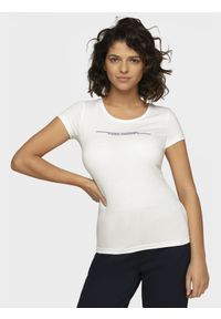 4f - T-shirt damski. Kolor: biały. Materiał: bawełna #1