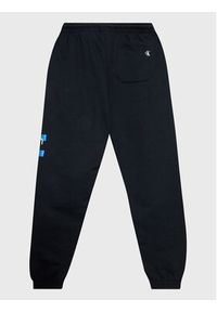 Calvin Klein Jeans Spodnie dresowe Maxi Block Logo IB0IB01591 Czarny Regular Fit. Kolor: czarny. Materiał: bawełna