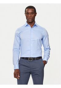 Michael Kors Koszula MK0DS01294 Niebieski Slim Fit. Kolor: niebieski. Materiał: bawełna