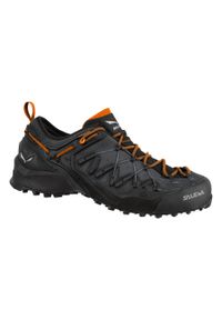 Buty Podejściowe Męskie Salewa Wildfiredge Gtx. Kolor: wielokolorowy, pomarańczowy, szary. Materiał: zamsz, tkanina