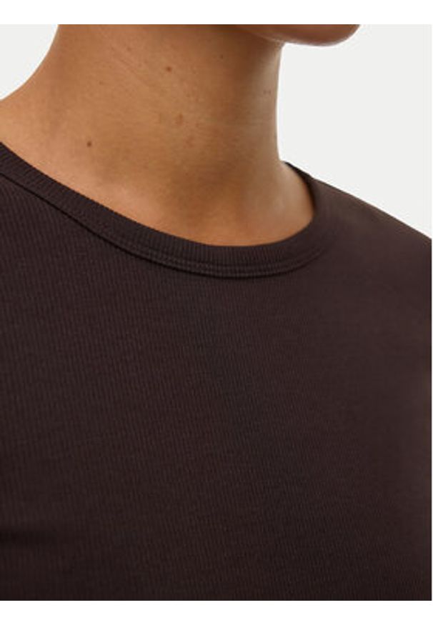 Vero Moda Top Chloe 10306897 Brązowy Slim Fit. Kolor: brązowy. Materiał: bawełna