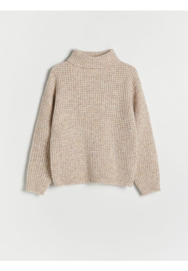 Reserved - Sweter z domieszką wełny - złamana biel. Materiał: wełna