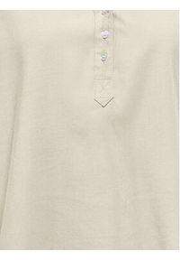 only - ONLY Polo Aris 15364279 Beżowy Loose Fit. Typ kołnierza: polo. Kolor: beżowy. Materiał: wiskoza #3