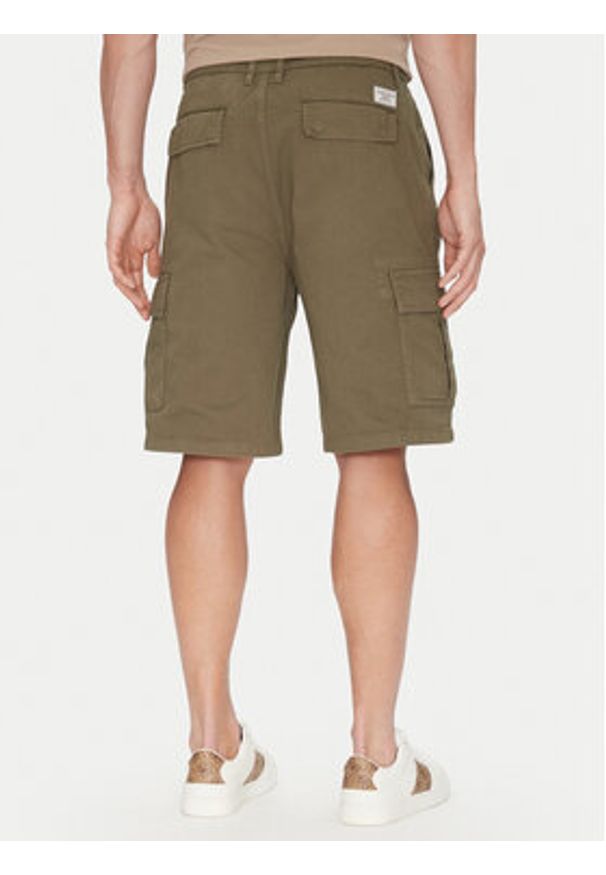 Guess Jeans Szorty materiałowe M5GD45 WGCV1 Khaki Regular Fit. Kolor: brązowy. Materiał: bawełna