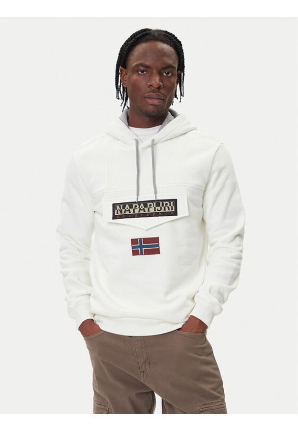Napapijri Bluza Burgee Wint 4 NP0A892T Beżowy Regular Fit. Kolor: beżowy. Materiał: bawełna