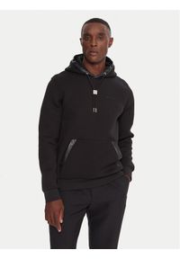 Karl Lagerfeld - KARL LAGERFELD Bluza 705039 554907 Czarny Regular Fit. Typ kołnierza: dekolt w karo. Kolor: czarny. Materiał: bawełna
