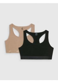 4f - 4F Biustonosz bawełniany z niskim wsparciem (2-pack) damski - multikolor M. Kolor: wielokolorowy. Materiał: bawełna