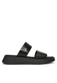 Calvin Klein Jeans Klapki Sandal Slide Double Strap YW0YW01694 Czarny. Kolor: czarny. Materiał: skóra #1