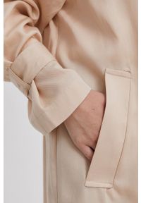 Answear Lab Płaszcz damski kolor beżowy przejściowy niezapinany. Kolor: beżowy. Materiał: tkanina, lyocell, materiał, jedwab. Długość rękawa: raglanowy rękaw. Styl: wakacyjny #6