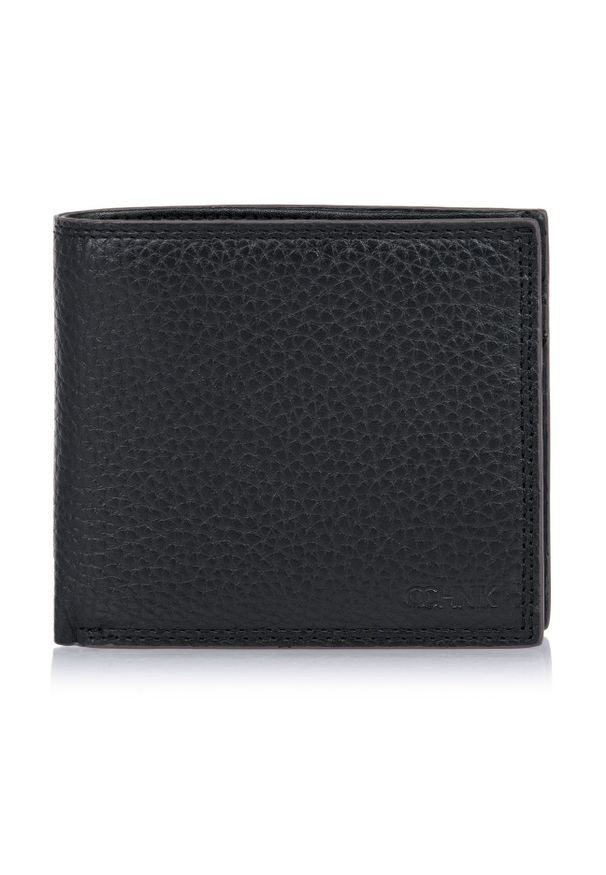 Ochnik - Niezapinany czarny skórzany portfel męski z RFID. Kolor: czarny. Materiał: skóra