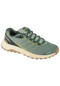 Buty do biegania męskie Merrell Fly Strike. Zapięcie: sznurówki. Kolor: zielony. Materiał: guma, materiał, tkanina, syntetyk. Szerokość cholewki: normalna