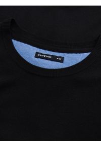 Ombre Clothing - Męski klasyczny sweter z wiskozą BASIC z okrągłym dekoltem – czarny V2 - Rozmiar: XXL. Kolor: czarny. Materiał: wiskoza. Styl: klasyczny #8
