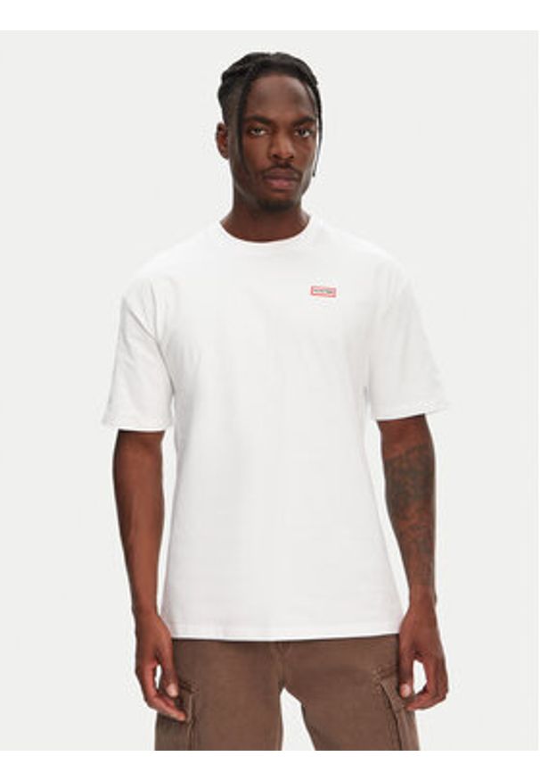 Hunter T-Shirt Rasputin HARM0057251 Biały Relaxed Fit. Kolor: biały. Materiał: bawełna