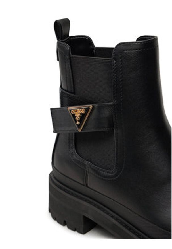 Guess Botki Bensly FLFBEN ELE10 Czarny. Kolor: czarny. Materiał: skóra