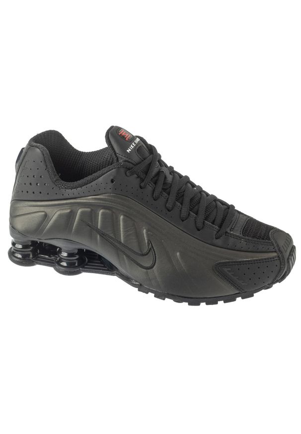 Nike - Buty sportowe Sneakersy męskie, Shox R4. Kolor: czarny. Sport: turystyka piesza
