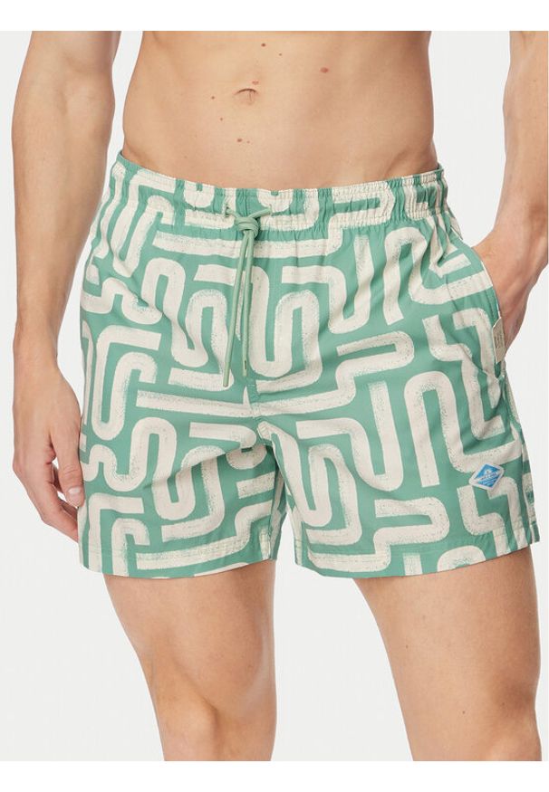 Jack & Jones Szorty kąpielowe Maui Sand 12291428 Zielony Regular Fit. Kolor: zielony. Materiał: syntetyk