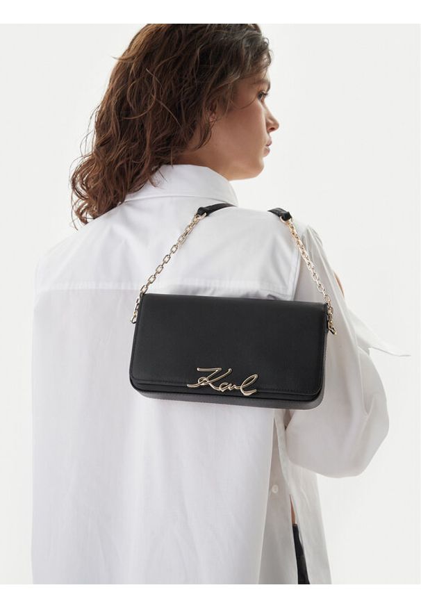 Karl Lagerfeld - KARL LAGERFELD Torebka B1W32037 Czarny. Kolor: czarny. Materiał: skórzane