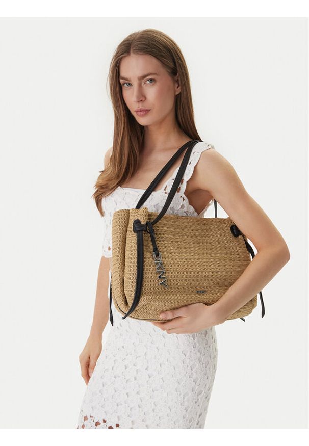 DKNY Torebka Aisling Sm Tote R61ADN78 Beżowy. Kolor: beżowy