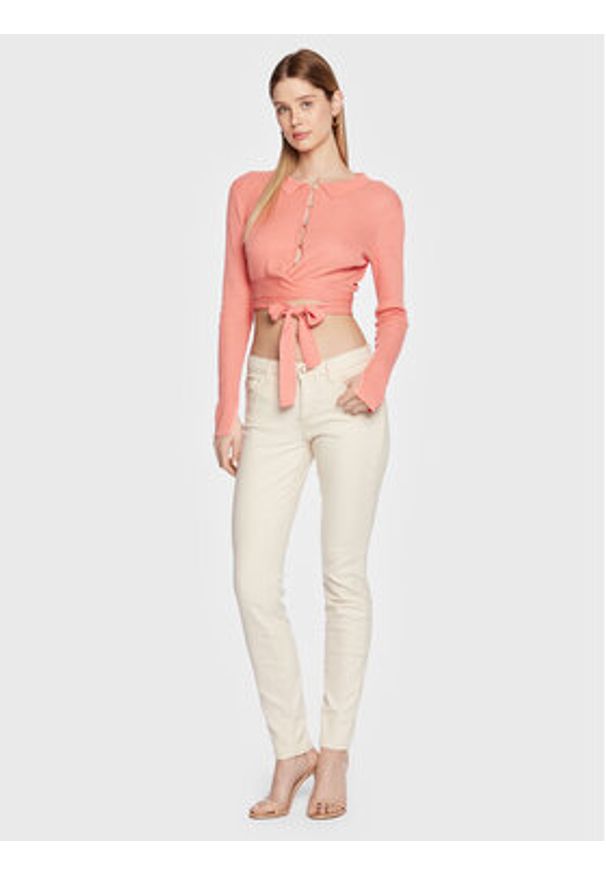 Guess Jeansy Annette W3GA99 D4ZO1 Écru Skinny Fit