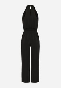 Born2be - Czarny Kombinezon z Ozdobną Kokardą Nelifira. Okazja: na co dzień, na ślub cywilny, na wesele, na imprezę. Kolor: czarny. Długość: długie. Wzór: aplikacja. Styl: casual, elegancki #4