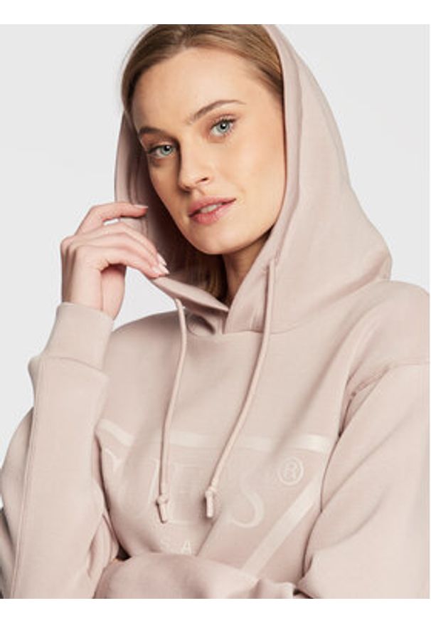 Guess Bluza New Alisa V2YQ08 K7UW2 Beżowy Relaxed Fit. Kolor: beżowy. Materiał: wiskoza