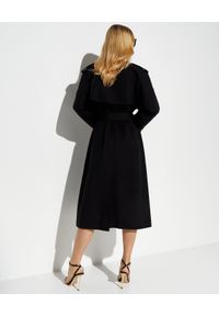 LA MANIA - Czarny płaszcz Trenchie. Kolor: czarny. Materiał: tkanina. Styl: klasyczny #3