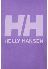 Helly Hansen t-shirt bawełniany kolor fioletowy 34112-001. Okazja: na co dzień. Kolor: fioletowy. Materiał: bawełna. Wzór: nadruk. Styl: casual #3