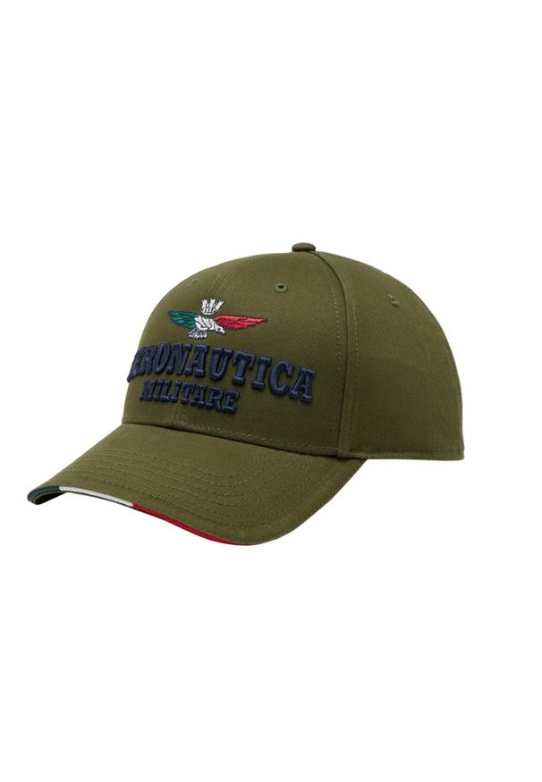 Aeronautica Militare - AERONAUTICA MILITARE Zielona męska czapka z daszkiem. Kolor: zielony