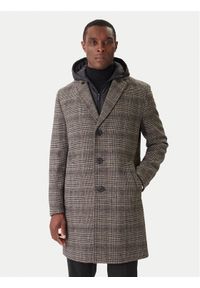 Karl Lagerfeld - KARL LAGERFELD Płaszcz wełniany 455733 554755 Szary Regular Fit. Typ kołnierza: dekolt w karo. Kolor: szary. Materiał: syntetyk #1