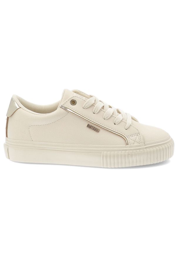 Big-Star - Beżowe Sneakersy Big Star Sportowe Obuwie Damskie. Okazja: na co dzień. Zapięcie: sznurówki. Kolor: beżowy. Materiał: guma, syntetyk, materiał. Szerokość cholewki: normalna